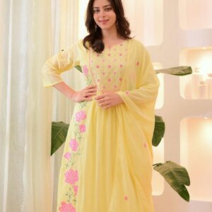 Premium Cotton Taj Mirror Work Suit