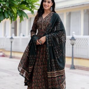Premium Cotton Taj Mirror Work Suit