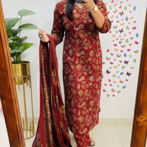 Elegant Cotton Kurta Set with Dupatta