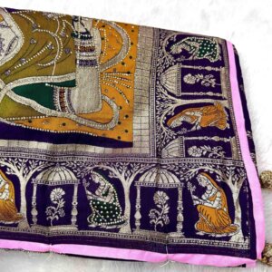 Golden Jarkan Handwork Saree