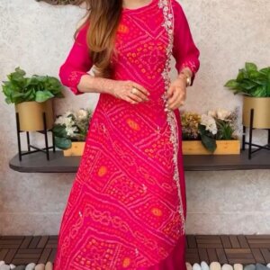 Chinon Silk Double Layer Gown Suit