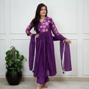 Navratri Special Cotton Embroidered Suit Set