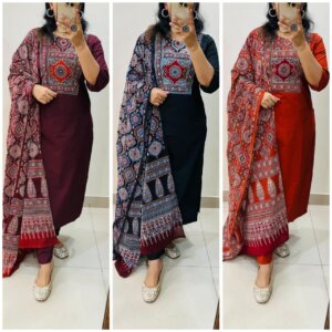 New Cotton Handwork Kurti Suit Set