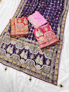 Shobhagyawati Bhava Stone Work Saree