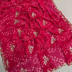 60 Gram Jorjat Saree with Kardana Handwork & Rani Blouse | Premium Festive Wear