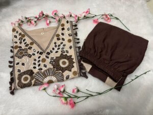 Premium Cotton Flex Embroidered Co-Ord Set with Tiered Palazzo