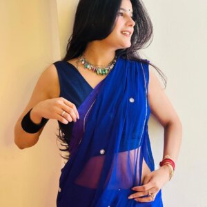 ✨ Half Pure Semi Chiffon Handwork Saree with 40+ Butti & Blouse