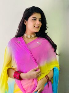 ✨ Half Pure Shiffon Handwork Saree (With Blouse)