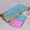 Pure Chiffon Saree with Heavy Gotapatti Work and Contrast Blouse