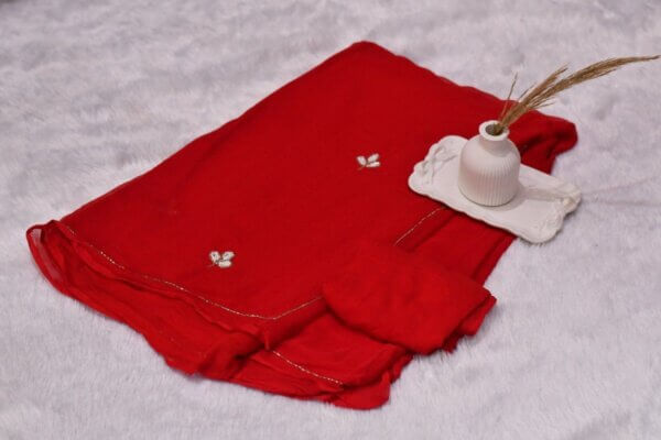 Pure Chiffon Saree with Heavy Gotapatti Work