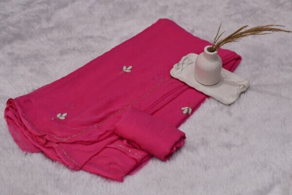Pure Chiffon Saree with Heavy Gotapatti Work
