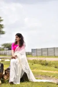 Designer Pure Chiffon Handwork Saree with Sequence & Katdana