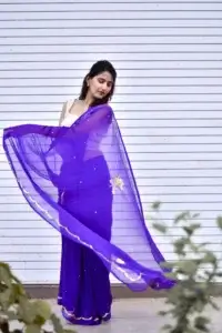 Elegant Sequence Pure Chiffon Saree – New Colour Collection ✨