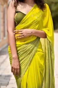 Designer Pure Chiffon Jaalwork Saree with Handwork ✨